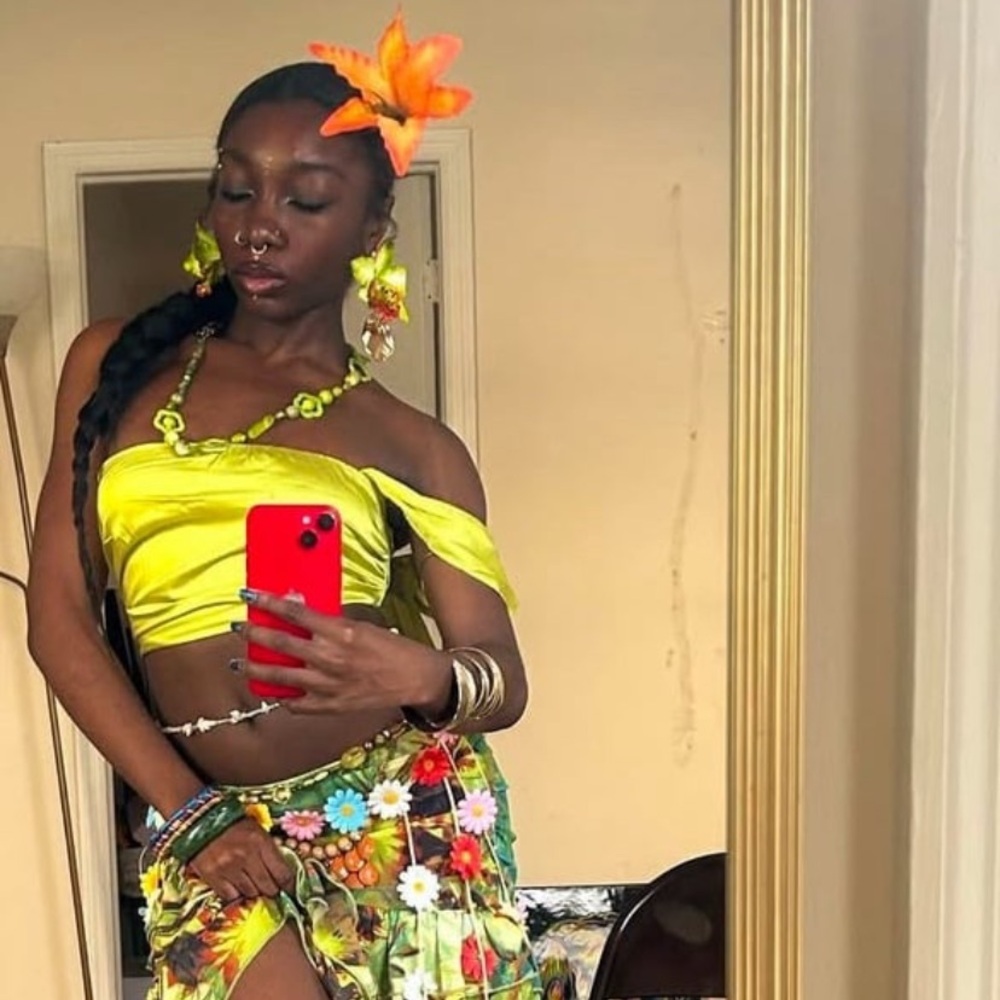 1 Earthy Boho Orange pinup Flower hair clips